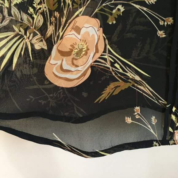 Anthropologie Meadow Rue Moody Black Floral Cotton Crochet Lace Pintuck Tank Top - Picture 7 of 16